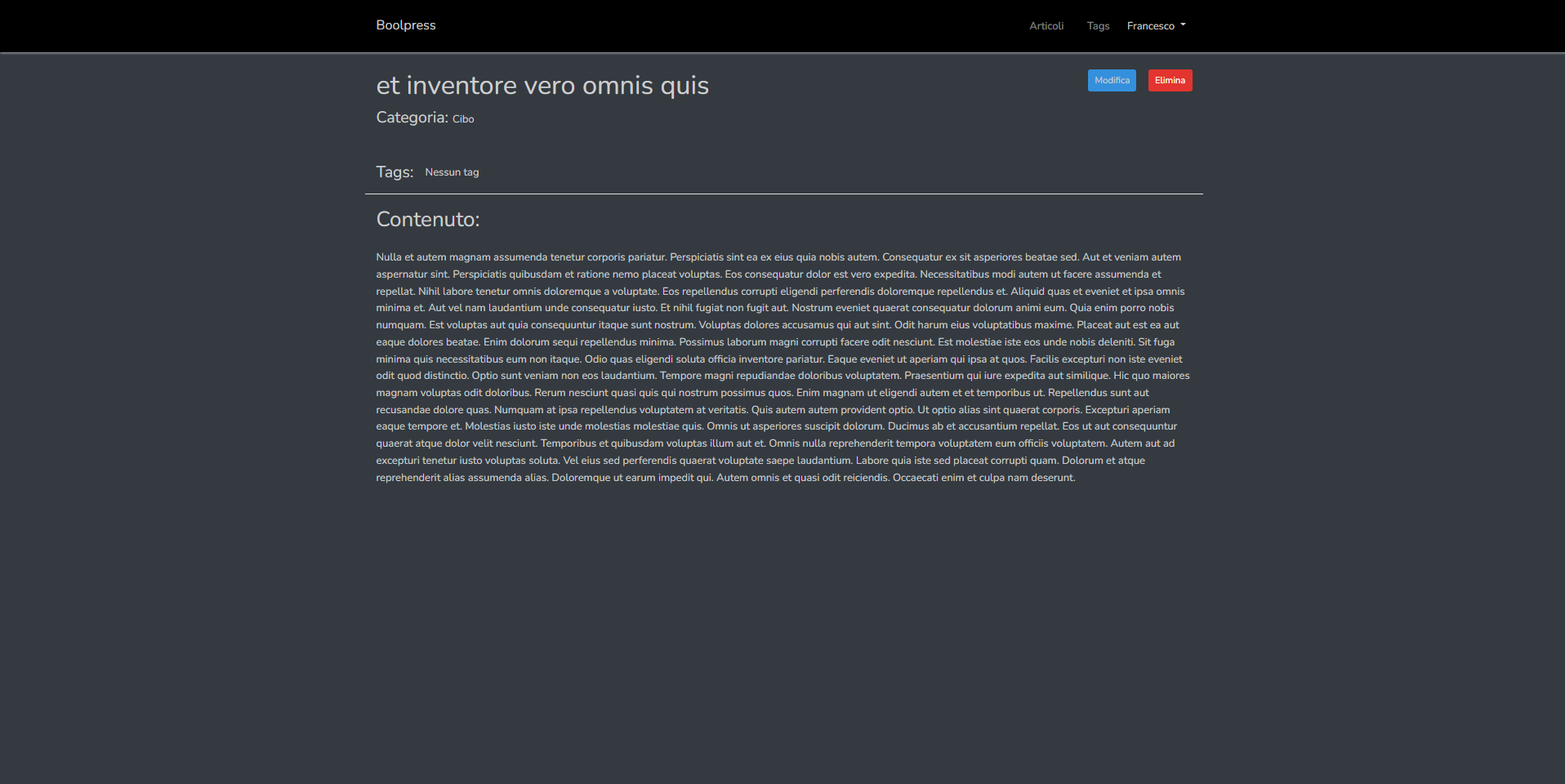 Screenshot del progetto Boolpress