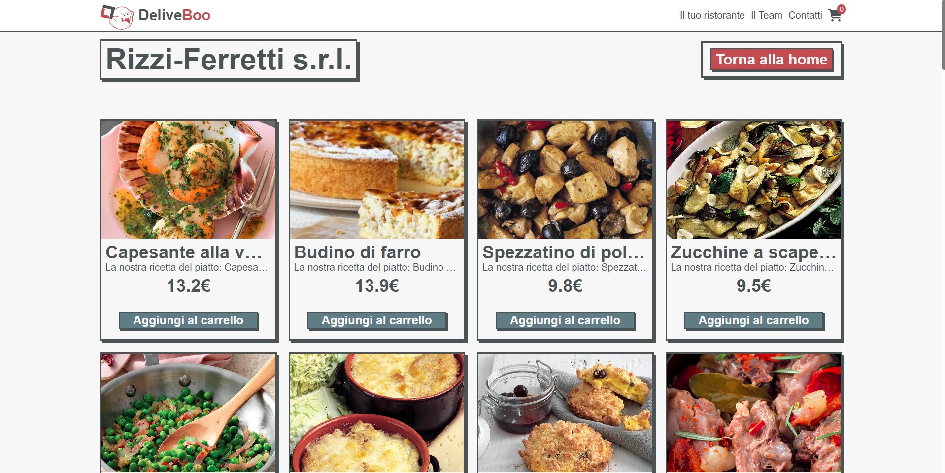 Screenshot del progetto Deliveboo