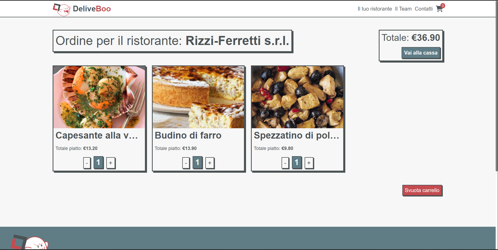 Screenshot del progetto Deliveboo