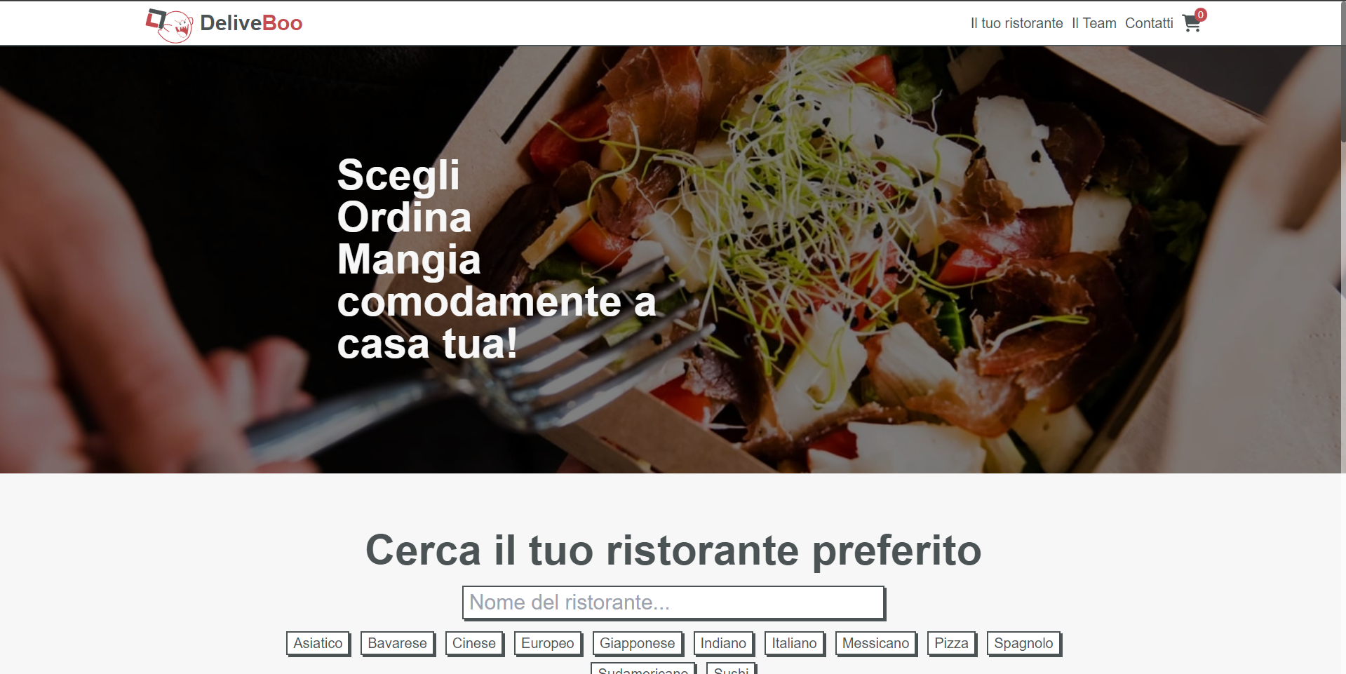 Screenshot del progetto Deliveboo