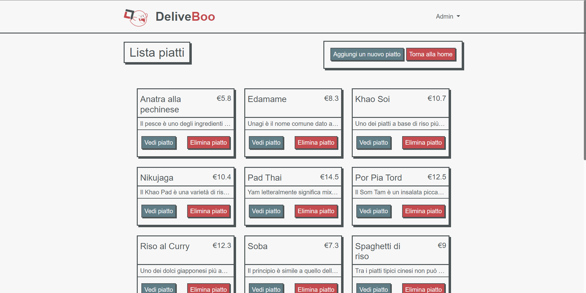 Screenshot del progetto Deliveboo