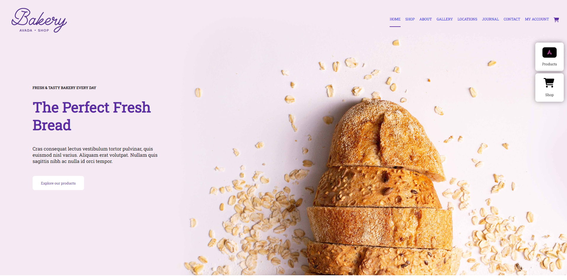 Screenshot del progetto Bakery mid term project