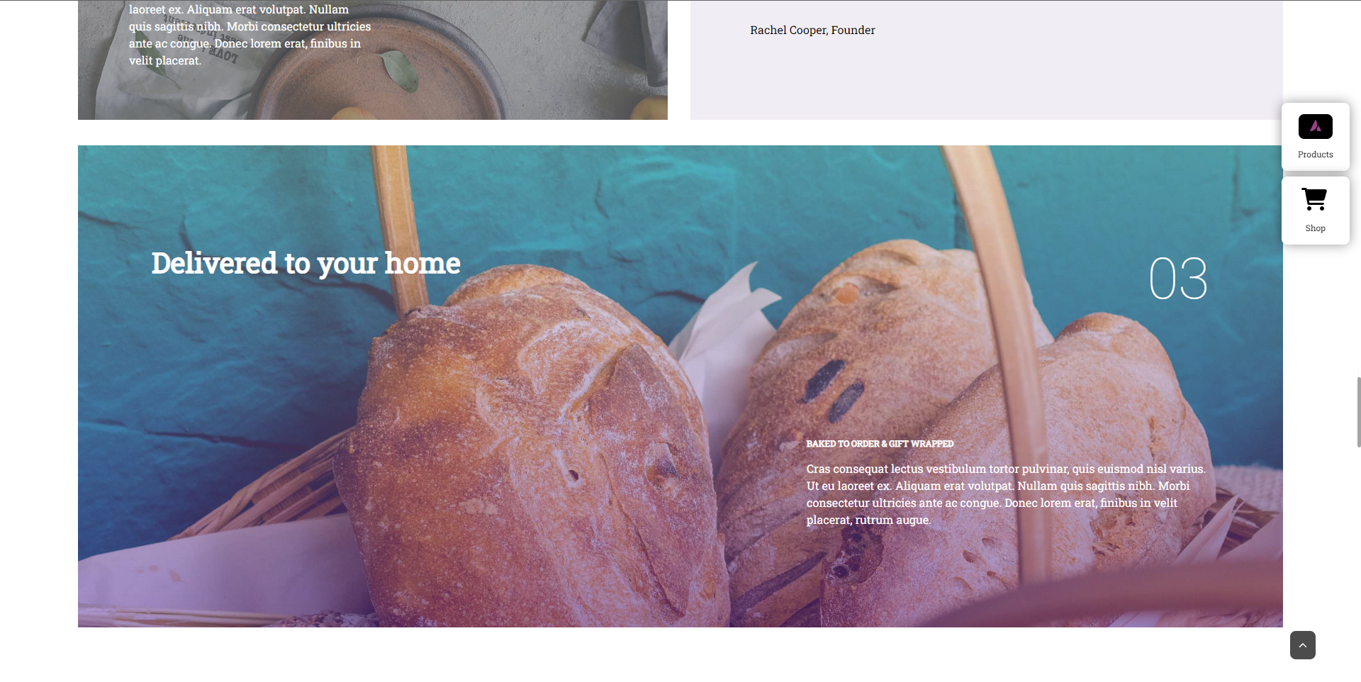 Screenshot del progetto Bakery mid term project