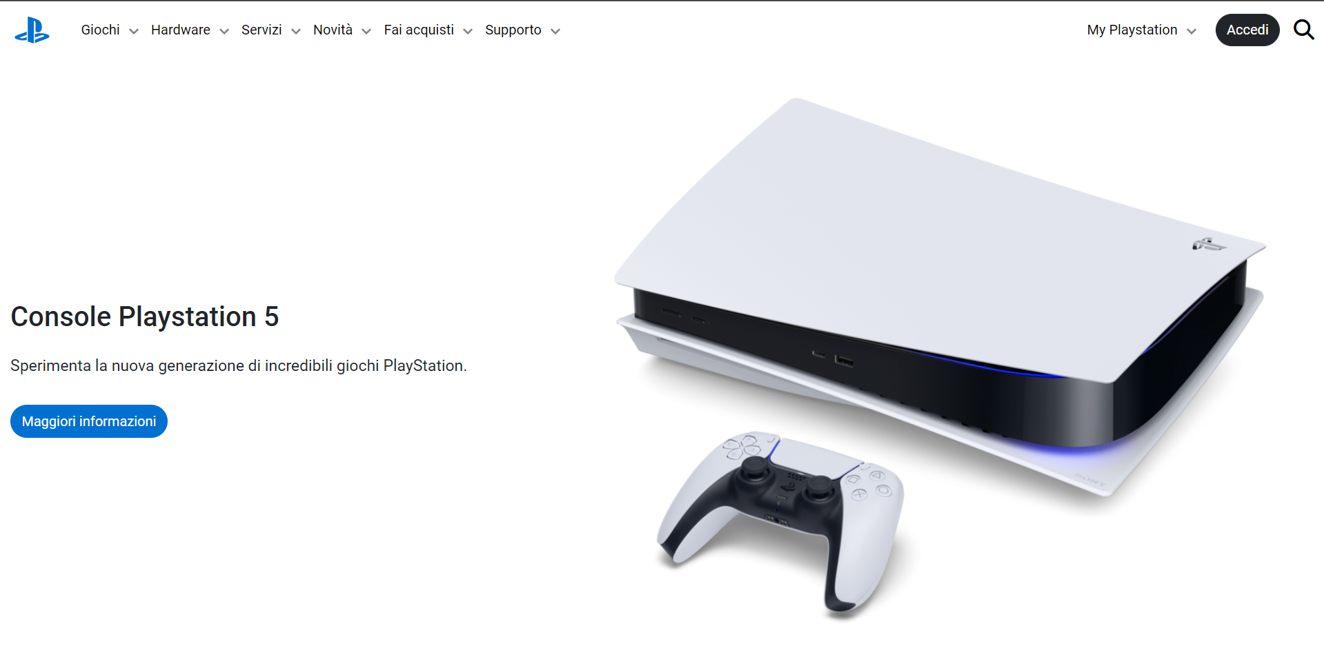 Screenshot del progetto Playstation