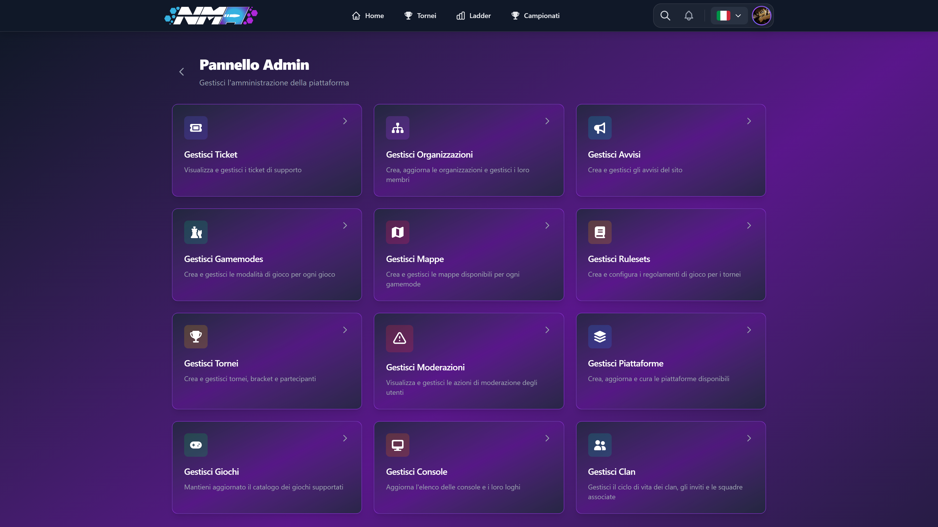 Screenshot del progetto Next Match Arena